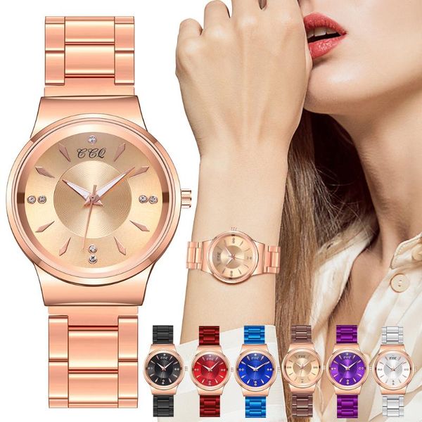 wristwatches women rose gold stainless steel simple watches luxury ladies quartz analog gift clock, Slivery;brown
wristwatches women rose gold stainless steel simple watches luxury ladies quartz analog gift clock, Slivery;brown
