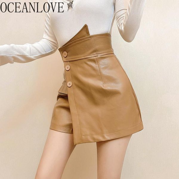 women's shorts oceanlove pu women solid high waist irregular korean fashion roupas femininas autumn winter streetwear feminino, White;black
women's shorts oceanlove pu women solid high waist irregular korean fashion roupas femininas autumn winter streetwear feminino, White;black
