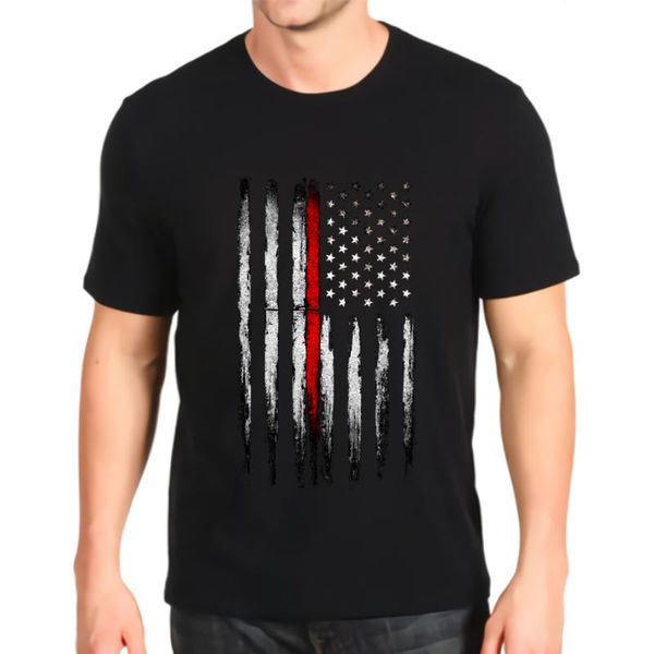 men's t-shirts fashion printed tshirt thin red line flag tees mens loose customization, White;black
men's t-shirts fashion printed tshirt thin red line flag tees mens loose customization, White;black