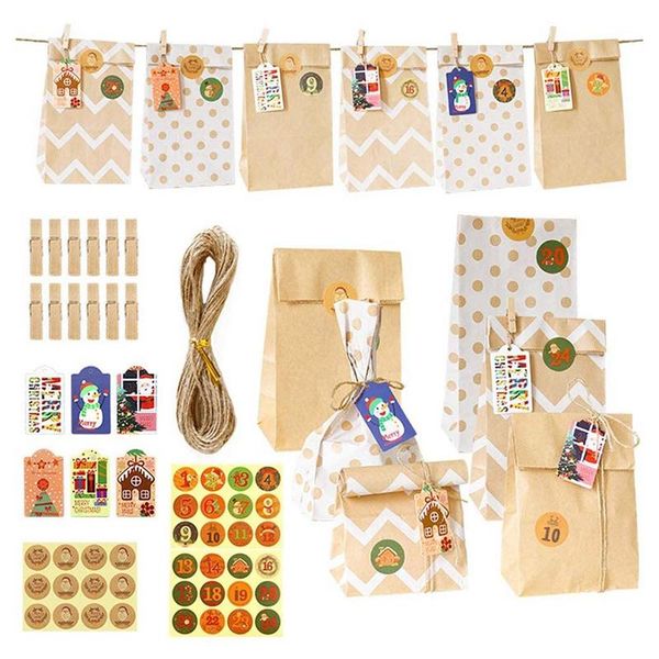 gift wrap 24 sets christmas advent calendar bags 1-24 kraft paper candy bag xmas party decorations
gift wrap 24 sets christmas advent calendar bags 1-24 kraft paper candy bag xmas party decorations