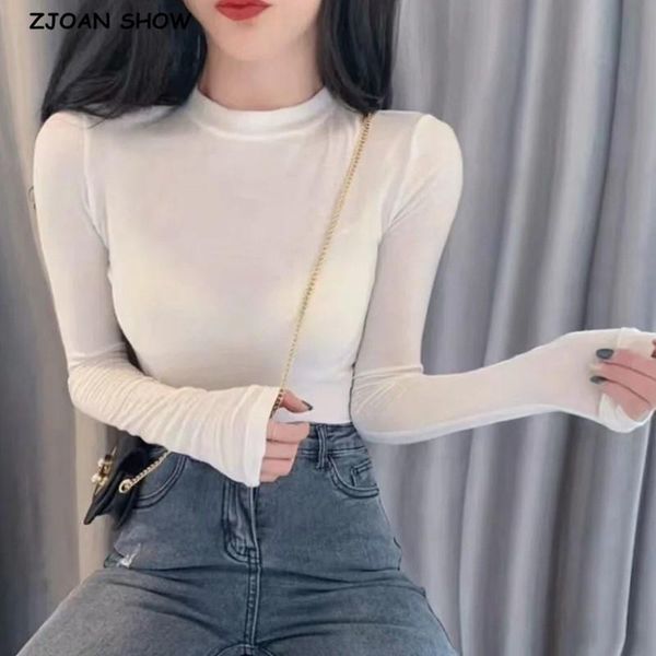 women's t-shirt 2021 autumn ex-long sleeve high collar knitting chic woman slim fit t shirt basic tee casual 6 colors, White
women's t-shirt 2021 autumn ex-long sleeve high collar knitting chic woman slim fit t shirt basic tee casual 6 colors, White