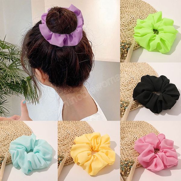 women oversized solid color chiffon elastic hair bands ponytail holder scrunchies sweet hair accessories, Pink
women oversized solid color chiffon elastic hair bands ponytail holder scrunchies sweet hair accessories, Pink