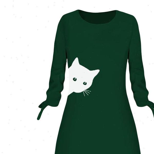 z40 dress women fashion cat printed animal o neck bow long sleeve blouse dress spring autumn a line mini party dress, Black;gray
z40 dress women fashion cat printed animal o neck bow long sleeve blouse dress spring autumn a line mini party dress, Black;gray