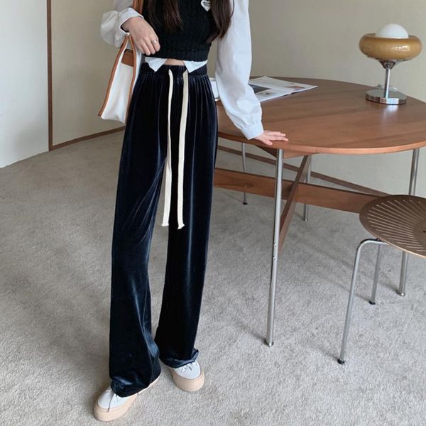 women's pants & capris korean version of gold velvet wide-leg in autumn and winter is slim versatile, with high waist drooping feelin, Black;white
women's pants & capris korean version of gold velvet wide-leg in autumn and winter is slim versatile, with high waist drooping feelin, Black;white
