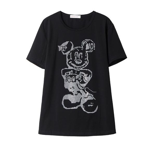 women's t-shirt street leisure fashion cartoon diamonds short-sleeve female summer 2021 loose big size 5xl women tx183, White
women's t-shirt street leisure fashion cartoon diamonds short-sleeve female summer 2021 loose big size 5xl women tx183, White