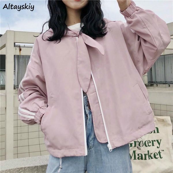women's jackets women bow solid pockets zipper streetwear lady elegant ulzzang batwing sleeve lovely sweet all-match womens jacket chic, Black;brown
women's jackets women bow solid pockets zipper streetwear lady elegant ulzzang batwing sleeve lovely sweet all-match womens jacket chic, Black;brown