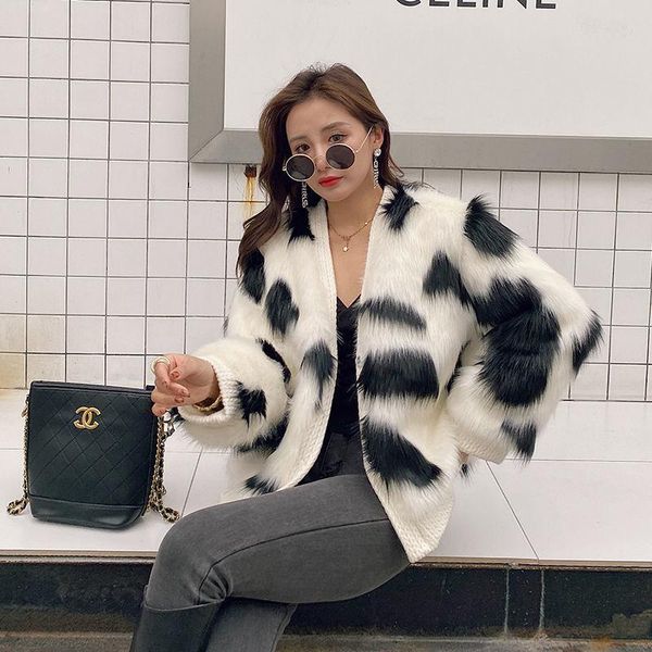 women's fur & faux 2021 women autumn winter fashion lamb overcoats female soft causal printed coats ladies warm jackets r367, Black
women's fur & faux 2021 women autumn winter fashion lamb overcoats female soft causal printed coats ladies warm jackets r367, Black