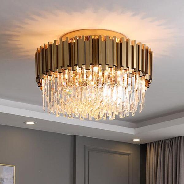 2021 luxury crystal chandelier modern gold round led lighting fixtures for home interior
2021 luxury crystal chandelier modern gold round led lighting fixtures for home interior
