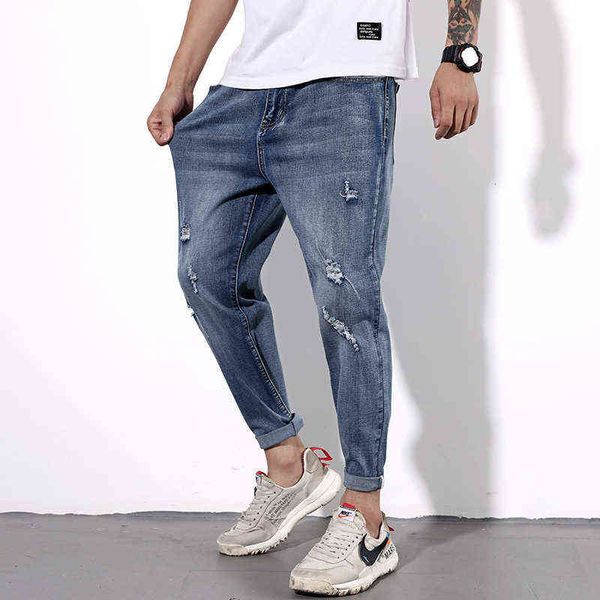 men's jeans large 2021 hole fashion brand nine point jeans plus fat men's pants 300kg, Blue
men's jeans large 2021 hole fashion brand nine point jeans plus fat men's pants 300kg, Blue