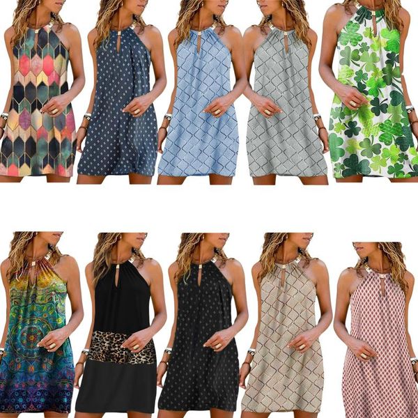 casual dresses women summer printed dress, adults loose sleeveless hollow out halter dress with metal ring female clothing, Black;gray
casual dresses women summer printed dress, adults loose sleeveless hollow out halter dress with metal ring female clothing, Black;gray