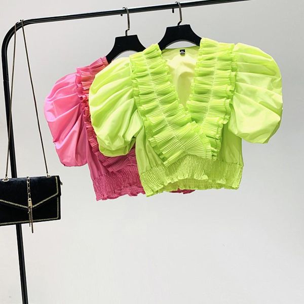 women's blouses & shirts romantic ruffles v-neck chiffon blouse shirt women puff sleeve ruffle design summer elegant chic blusas, White
women's blouses & shirts romantic ruffles v-neck chiffon blouse shirt women puff sleeve ruffle design summer elegant chic blusas, White