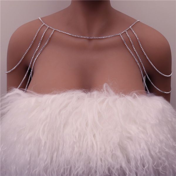fashion body chain accessories rhinestone shoulder collarbone wedding dress elegant temperament dance multi-layer, Silver
fashion body chain accessories rhinestone shoulder collarbone wedding dress elegant temperament dance multi-layer, Silver