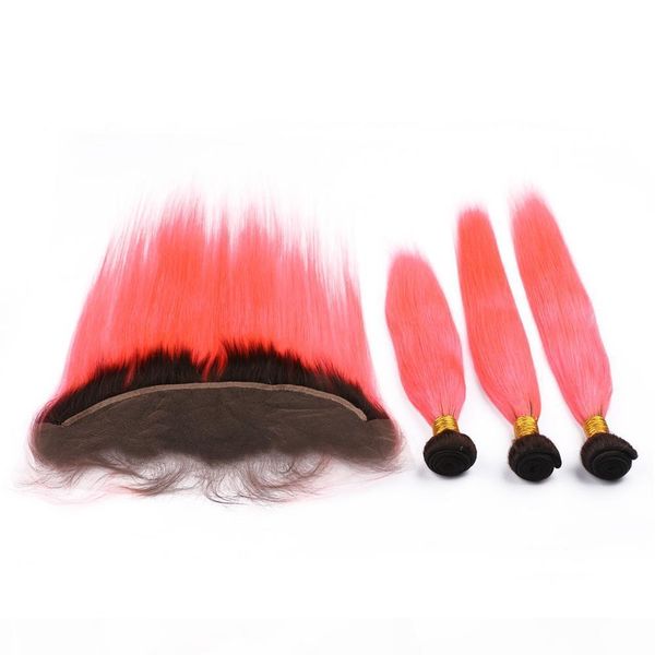 dark root #1b pink ombre virgin indian human hair wefts 3 bundles deals silky straight with ombre pink full lace frontal closure 13x4, Black
dark root #1b pink ombre virgin indian human hair wefts 3 bundles deals silky straight with ombre pink full lace frontal closure 13x4, Black