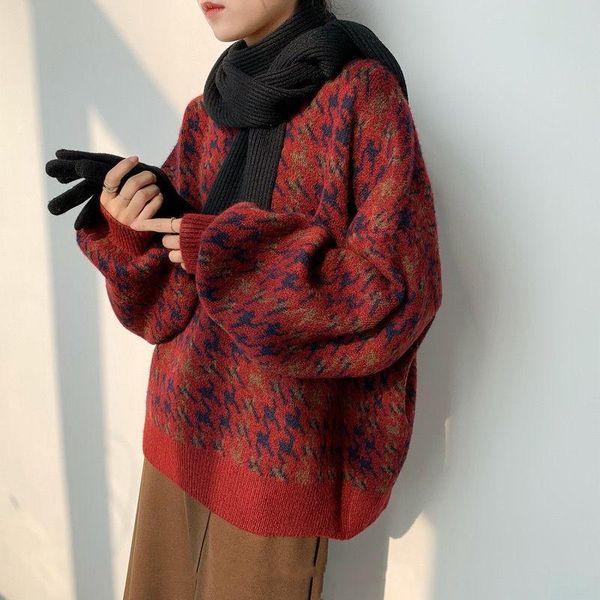 women's sweaters women sweater autumn winter spring vintage casual knitted loose print green red plus size pullover femme jumper, White;black
women's sweaters women sweater autumn winter spring vintage casual knitted loose print green red plus size pullover femme jumper, White;black