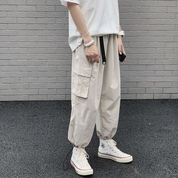 summer casual men's korean version ins harajuku style multi pocket tooling wide leg loose legged pants, Black
summer casual men's korean version ins harajuku style multi pocket tooling wide leg loose legged pants, Black