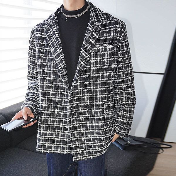 2021 new plaid men's fashion retro casual suit men wild autumn and winter mens blazer jacket jyce, White;black
2021 new plaid men's fashion retro casual suit men wild autumn and winter mens blazer jacket jyce, White;black