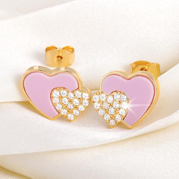 stud fashion pink heart earrings for girls shiny crystal zircon earring women jewelry babygirl love gift bijoux d'oreilles femme, Golden;silver
stud fashion pink heart earrings for girls shiny crystal zircon earring women jewelry babygirl love gift bijoux d'oreilles femme, Golden;silver