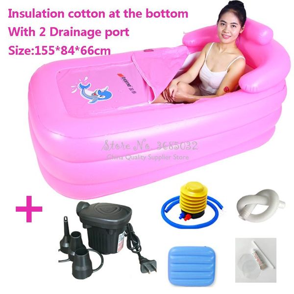 bathing tubs & seats inflatable bathtub plastic folding tub bath bottom insulation with 2 drainage port 155*84*66cm
bathing tubs & seats inflatable bathtub plastic folding tub bath bottom insulation with 2 drainage port 155*84*66cm