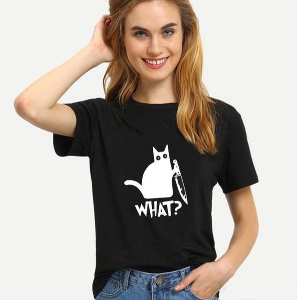what cat letter print women t shirt short sleeve o neck loose ladies summer tee camisetas mujer, White
what cat letter print women t shirt short sleeve o neck loose ladies summer tee camisetas mujer, White