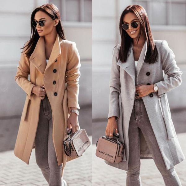 women's wool & blends autumn winter 2021 women jackets lapel coats solid double breasted ladies knee length coat womens plus size overc, Black
women's wool & blends autumn winter 2021 women jackets lapel coats solid double breasted ladies knee length coat womens plus size overc, Black
