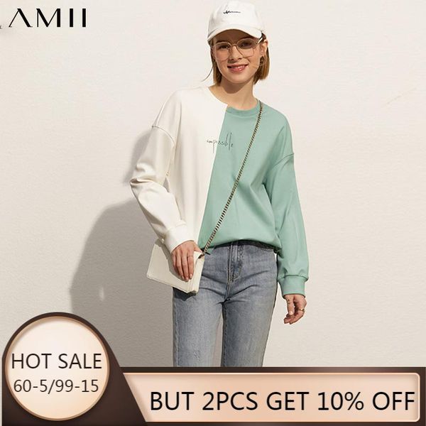 women's hoodies & sweatshirts amii minimalism spring summer fashion sweatshirt women patchwork oneck embroidery loose hoodie pullover, Black
women's hoodies & sweatshirts amii minimalism spring summer fashion sweatshirt women patchwork oneck embroidery loose hoodie pullover, Black