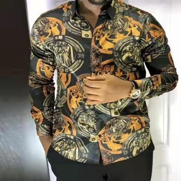men's casual shirts 2021 autumn men's single breasted long sleeve vintage printed turn-down collar shirt men fashion party cardigan, White;black
men's casual shirts 2021 autumn men's single breasted long sleeve vintage printed turn-down collar shirt men fashion party cardigan, White;black