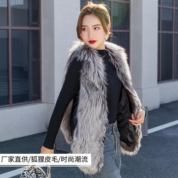 women's fur & faux coat integrated female 2021 silver collars lamb fashion vest, Black
women's fur & faux coat integrated female 2021 silver collars lamb fashion vest, Black