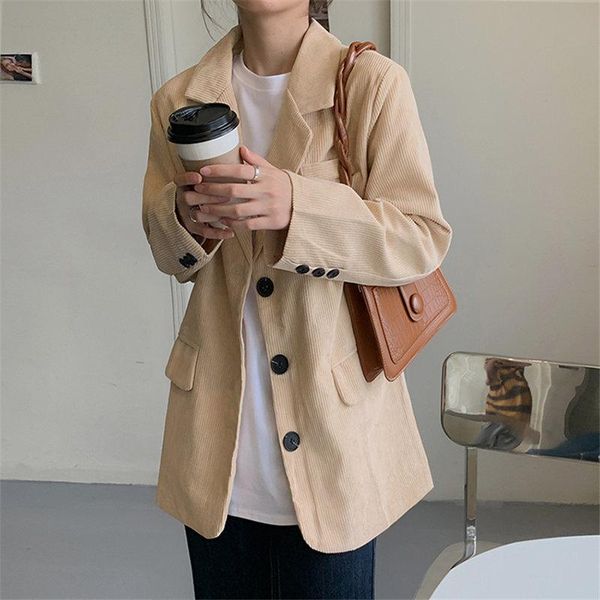 women's suits & blazers hzirip casual women outerwear solid loose jacket coats 2021 retro long sleeve vintage office lady corduroy, White;black
women's suits & blazers hzirip casual women outerwear solid loose jacket coats 2021 retro long sleeve vintage office lady corduroy, White;black