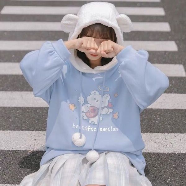 2021 deeptown kawaii inverno moda bonito pulver feminino manga comprida impresso moletom solto mais veludo hoodies 4rrt, Black
2021 deeptown kawaii inverno moda bonito pulver feminino manga comprida impresso moletom solto mais veludo hoodies 4rrt, Black