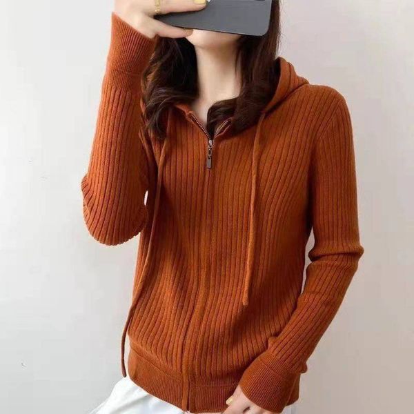 autumn and winter rest sweater hooded cardigan coat long sleeve elastic shirt, White;black
autumn and winter rest sweater hooded cardigan coat long sleeve elastic shirt, White;black