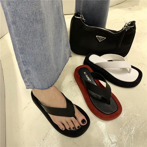 slippers south korea color matching slope heel thick bottomed beach flip flops, Black
slippers south korea color matching slope heel thick bottomed beach flip flops, Black