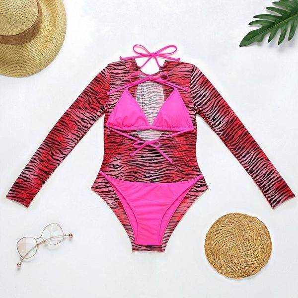 3pcs women tiger striped print swimsuit set triangle brazilian bikini bathing suit with long sleeve mesh bodysuit
3pcs women tiger striped print swimsuit set triangle brazilian bikini bathing suit with long sleeve mesh bodysuit