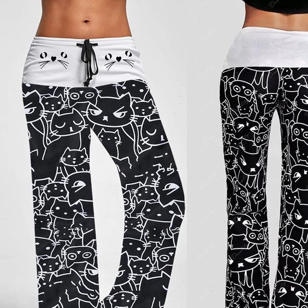 casual women new fashion cat prints drawstring pants mid elastic waist loose sport wide leg pants super comfy white trousers, Black
casual women new fashion cat prints drawstring pants mid elastic waist loose sport wide leg pants super comfy white trousers, Black