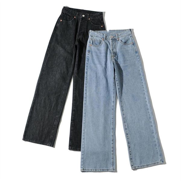 women's jeans summer style street fashion solid color high waist straight wide leg women, temperament is thin retro long women, Blue
women's jeans summer style street fashion solid color high waist straight wide leg women, temperament is thin retro long women, Blue