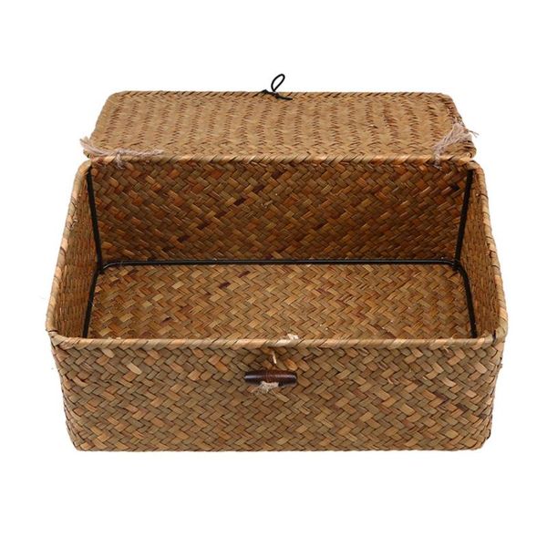new seaweed with button woven basket straw woven debris deskstorage box hand-woven storage basket - size
new seaweed with button woven basket straw woven debris deskstorage box hand-woven storage basket - size