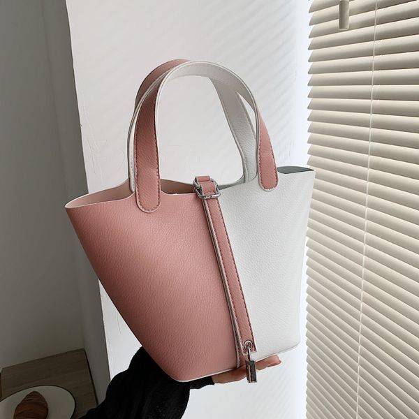 women 2021 summer new color matching vegetable basket women's bag fashion trend texture handbag personality bucket bag
women 2021 summer new color matching vegetable basket women's bag fashion trend texture handbag personality bucket bag
