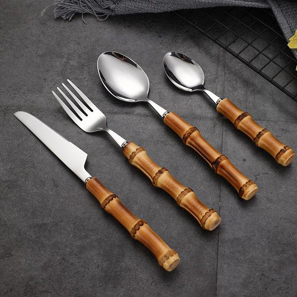 dinnerware sets stainless steel cutlery tableware bamboo handle knife forks spoon zero waste flatware set gift box
dinnerware sets stainless steel cutlery tableware bamboo handle knife forks spoon zero waste flatware set gift box