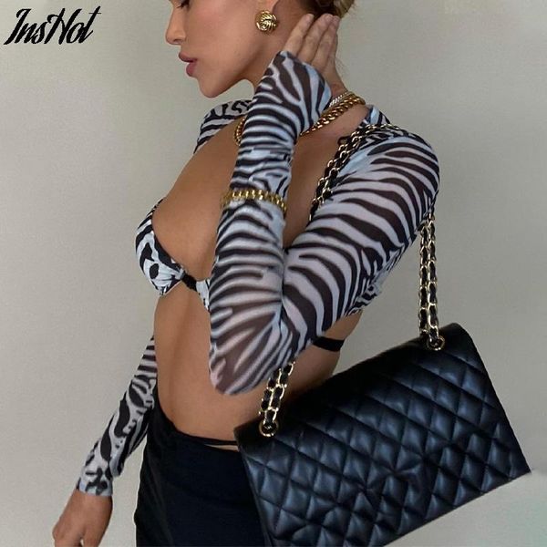 women's blouses & shirts fashion zebra print mesh see through long sleeve cropped summer 2021 women backless slim beach holiday t-, White
women's blouses & shirts fashion zebra print mesh see through long sleeve cropped summer 2021 women backless slim beach holiday t-, White