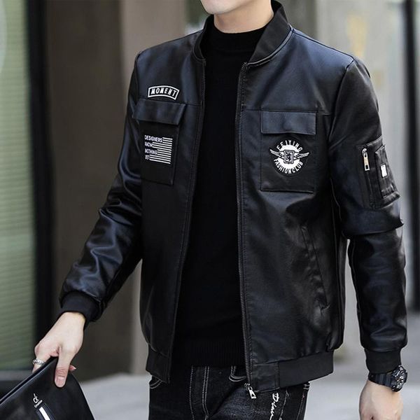 men's jackets 2021 korean fashion trend handsome loose leather jacket men spring autumn wind waterproof casual coat male, Black;brown
men's jackets 2021 korean fashion trend handsome loose leather jacket men spring autumn wind waterproof casual coat male, Black;brown