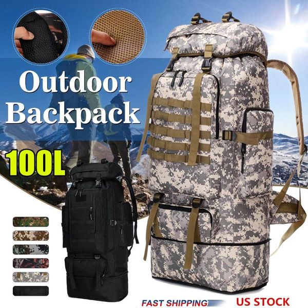 backpack 100l large capacity military tactical outdoor hiking climbing camping bag camouflage men travel rucksack
backpack 100l large capacity military tactical outdoor hiking climbing camping bag camouflage men travel rucksack