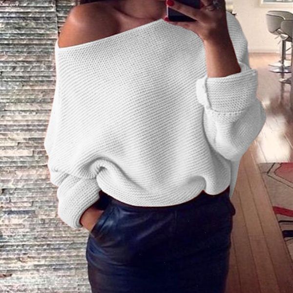 cotton sweater women winter loose one shoulder clothes solid pullover jumper for female causal autumn women sweater 2021, White;black
cotton sweater women winter loose one shoulder clothes solid pullover jumper for female causal autumn women sweater 2021, White;black