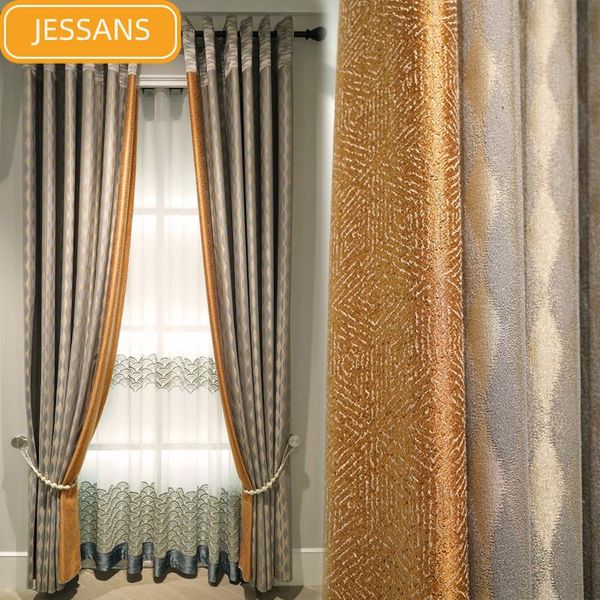 curtain & drapes nordic high-end jacquard stitching curtains blackout for living room and bedroom finished products customization
curtain & drapes nordic high-end jacquard stitching curtains blackout for living room and bedroom finished products customization