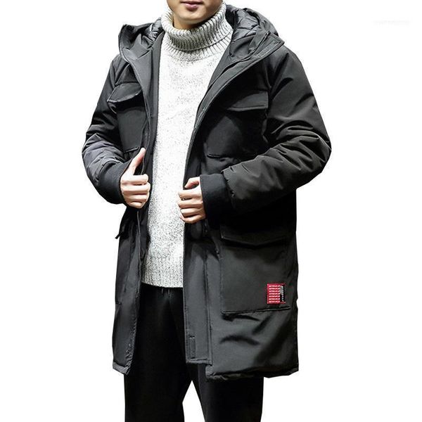men's down & parkas 2021 winter jacket hooded man clothing fashion brand male thickened warm smart casual long parka, Black
men's down & parkas 2021 winter jacket hooded man clothing fashion brand male thickened warm smart casual long parka, Black