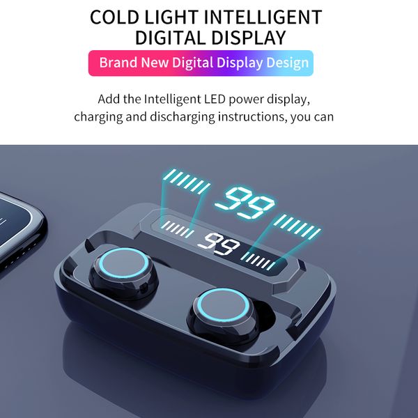 hkna 3500mah wireless earphones bluetooth-compatible tws wireless headphones led display with power bank headset with microphone
hkna 3500mah wireless earphones bluetooth-compatible tws wireless headphones led display with power bank headset with microphone