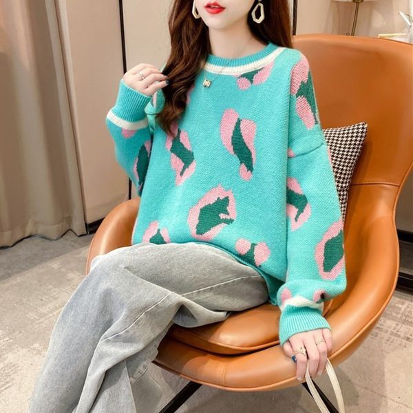 women's sweaters leopard print sweater fall/winter new style korean color matching small fresh loose pullover qn* z8lc, White;black
women's sweaters leopard print sweater fall/winter new style korean color matching small fresh loose pullover qn* z8lc, White;black