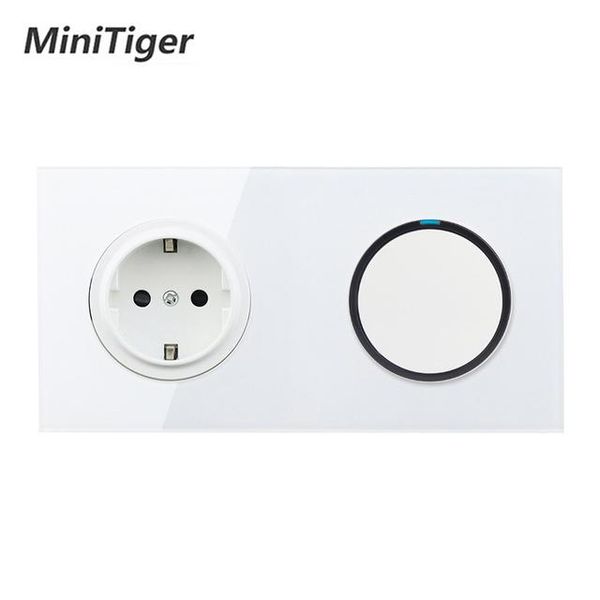 smart home control minitiger white crystal glass panel 16a eu russia standard wall power socket + 1 gang way on / off light switch led indic
smart home control minitiger white crystal glass panel 16a eu russia standard wall power socket + 1 gang way on / off light switch led indic