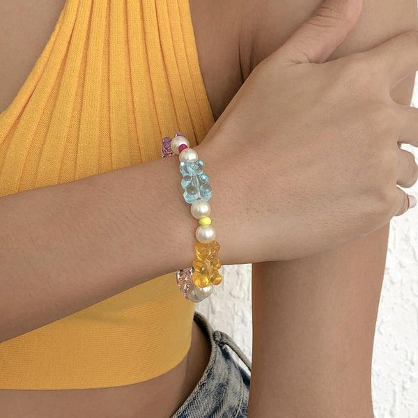 beaded, strands cartoon rainbow candy bear imitation pearl ins color soft female simple sweet jelly bracelet girl gift, Black
beaded, strands cartoon rainbow candy bear imitation pearl ins color soft female simple sweet jelly bracelet girl gift, Black