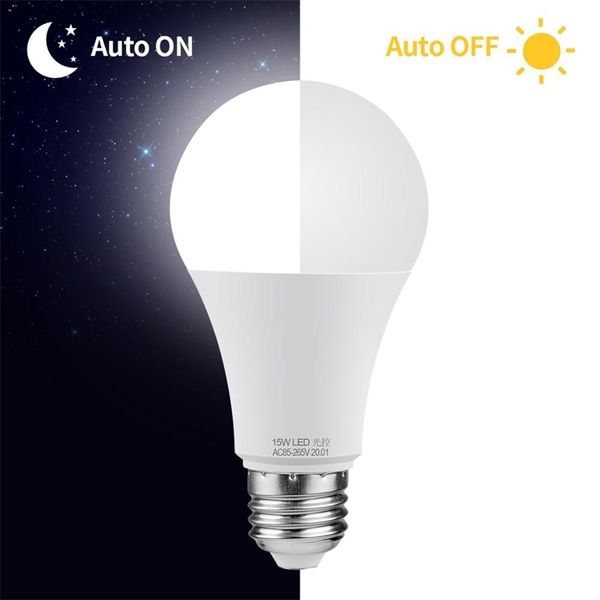 10w 15w led dusk to dawn night bulb with sensor smart lamp auto switch on/off garden lighting decoration 110v/220v