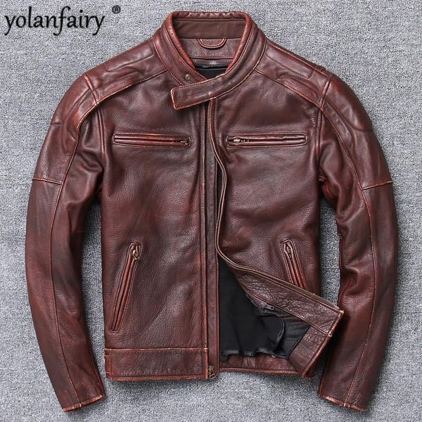 men's leather & faux jacket men cow coat short slim full 2021 clothes moto biker vintage spring and autumn 15617-h, Black
men's leather & faux jacket men cow coat short slim full 2021 clothes moto biker vintage spring and autumn 15617-h, Black