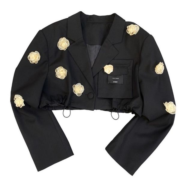women's suits & blazers women and jackets elegant long sleeves with lapels 2021 trendy fashion three-dimensional small flowers blazer, White;black
women's suits & blazers women and jackets elegant long sleeves with lapels 2021 trendy fashion three-dimensional small flowers blazer, White;black